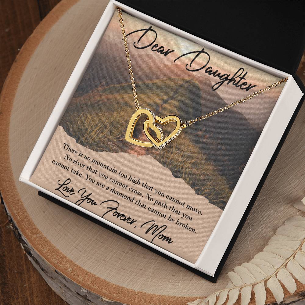Love You Forever To Daughter From Mom Interlocking Hearts Necklace