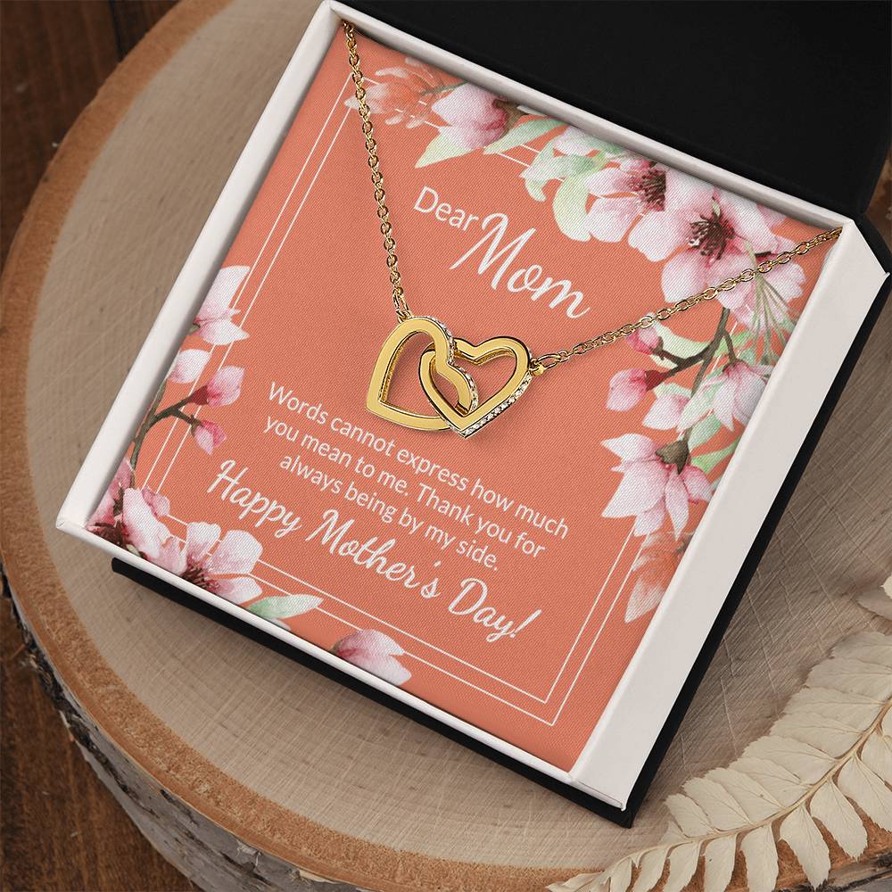 30 Mother'S Day Collection Interlocking Hearts Necklace - Coral Floral
