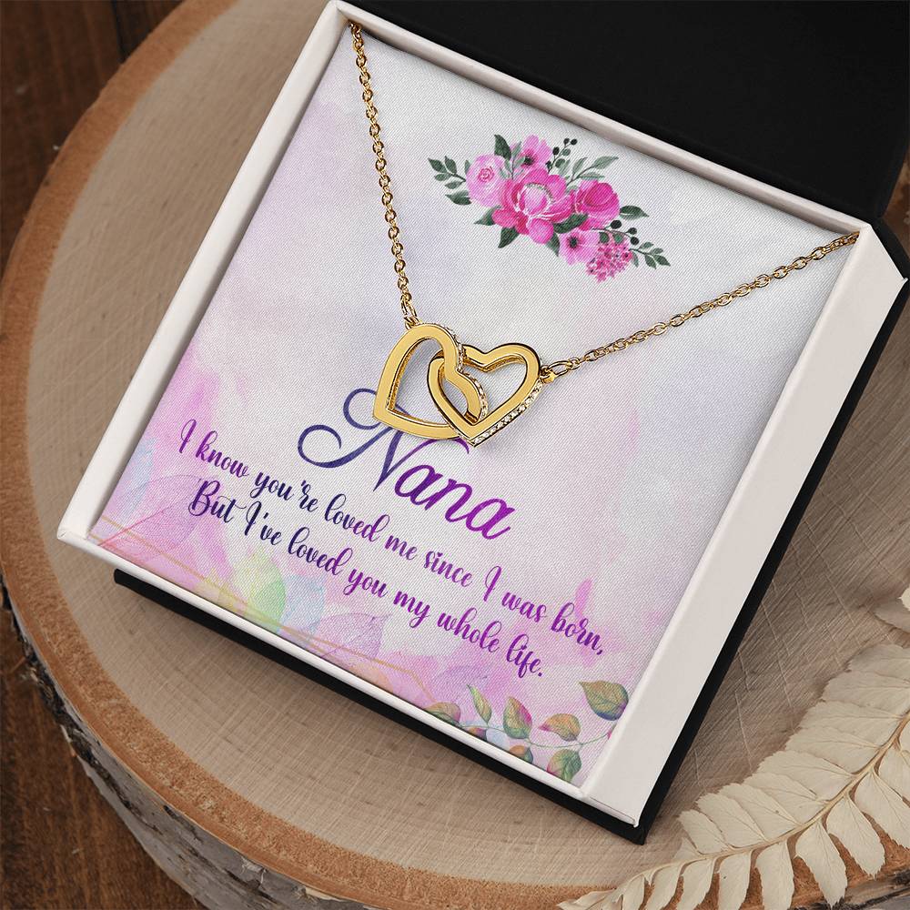 Nana Interlocking Hearts Necklace Message Card