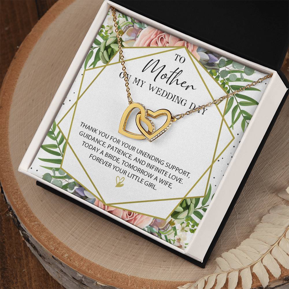Gift For Mom On Wedding Day Necklace Mother Wedding Gift Necklace Mom Wedding Interlocking Hearts Necklace Thank You Momther Wedding Gift