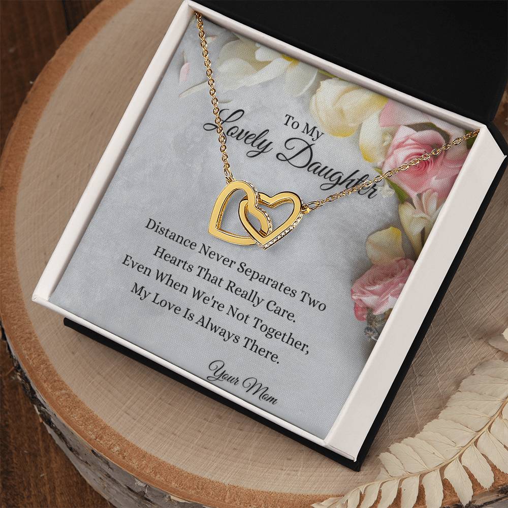 To My Lovely Daughter Interlocking Hearts Necklace