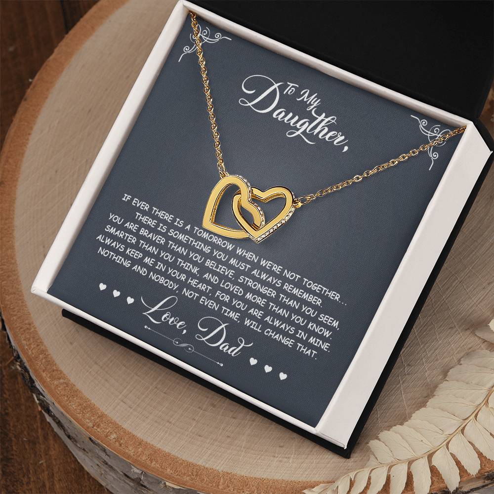 If Ever There Is A Tomorrow - Love Dad - Double Hearts Interlocking Hearts Necklace