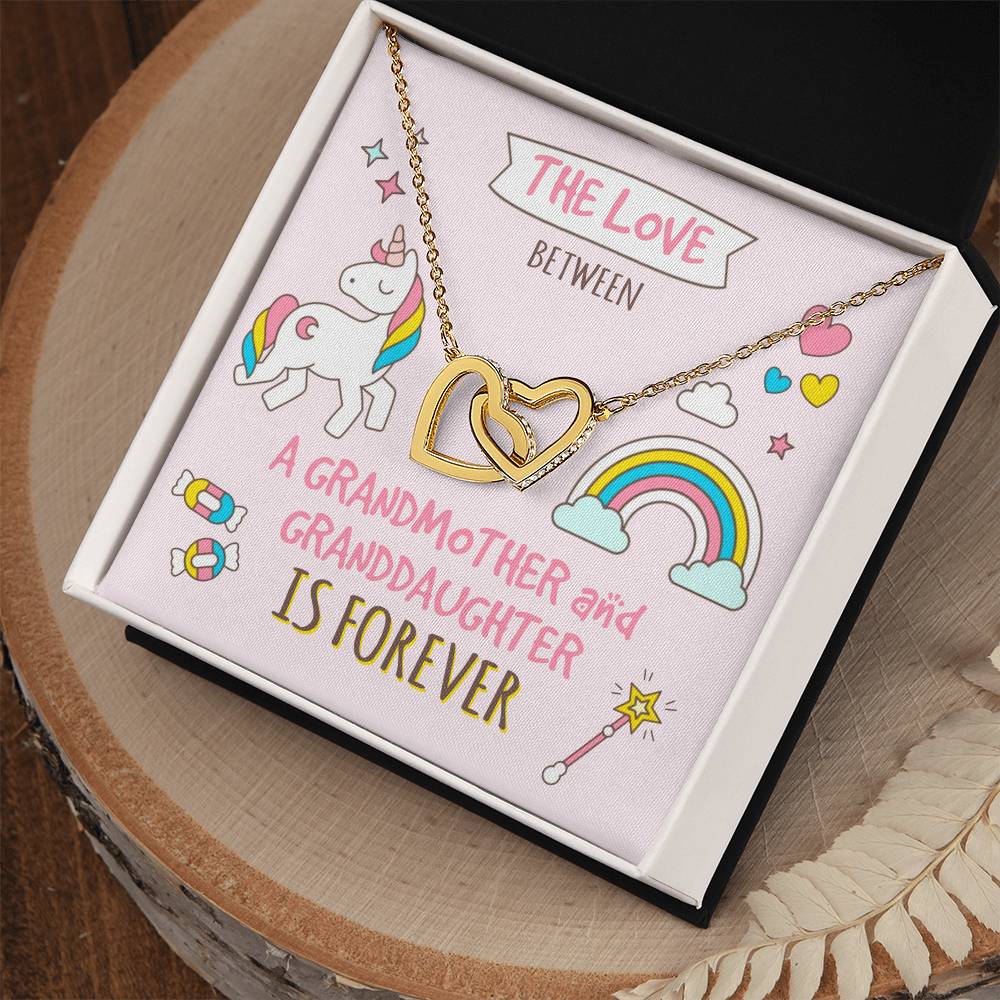 The Love Between A Grandmother And Granddaughter Is Forever Interlocking Hearts Necklace
