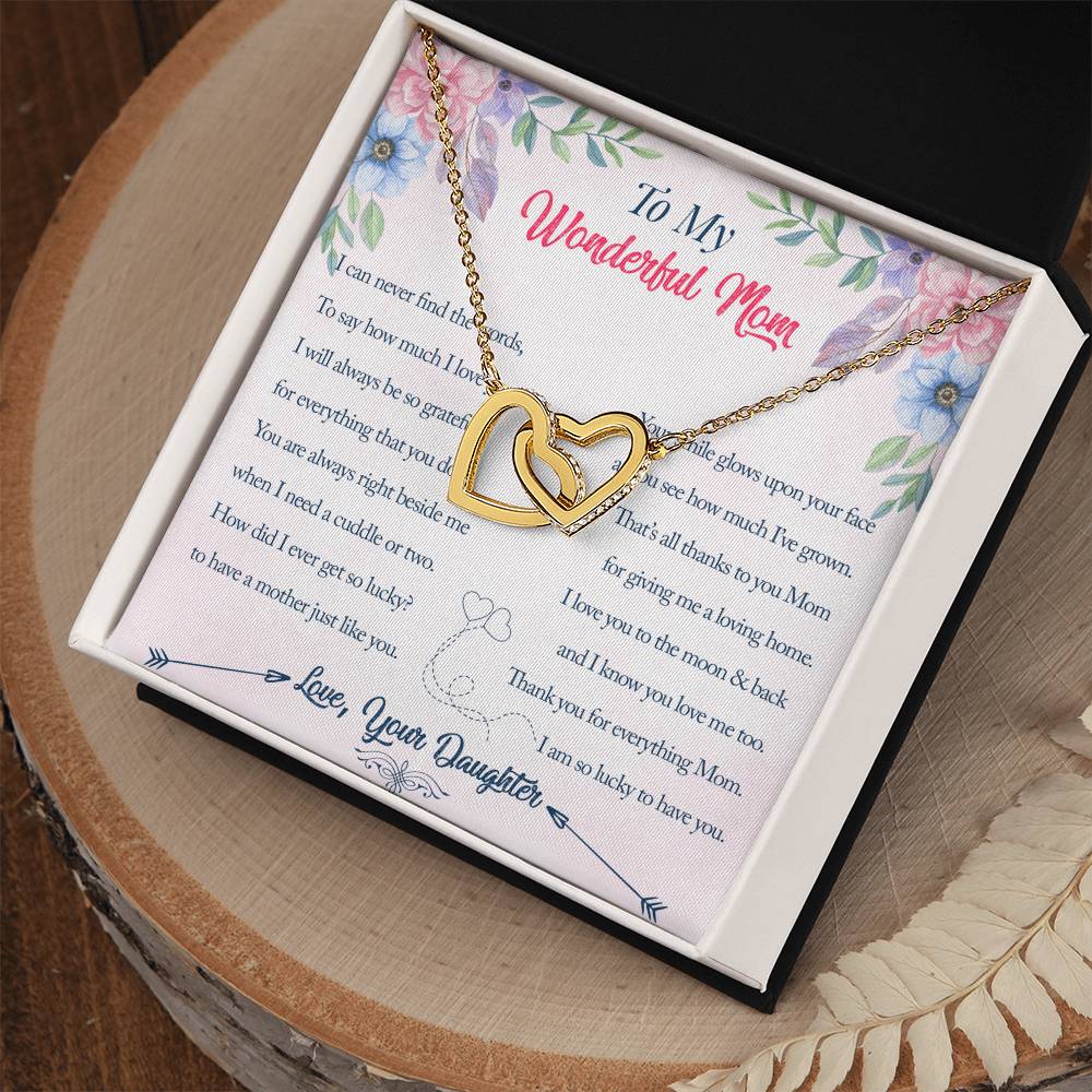 Interlocking Hearts Daughter To Mom I Can Never Find The Words Interlocking Hearts Necklace