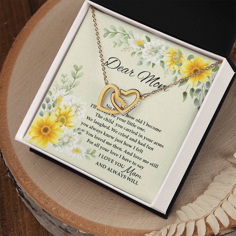Gift For Mom - I Love You And Always Will - The Interlocking Heart Necklace Interlocking Hearts Necklace