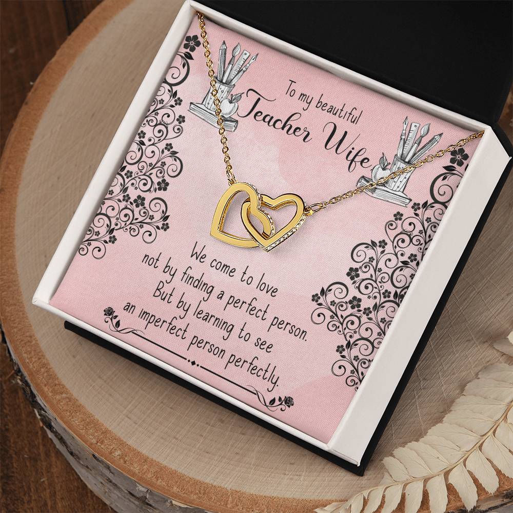 Gift For You My Wife. Interlocking Hearts Necklace