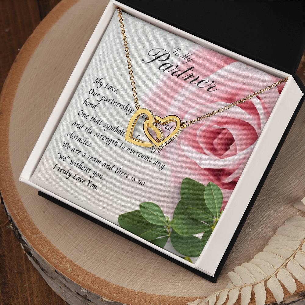 To My Partner Necklace Interlock Heart Promise Gift Birthday Gift Christmas Gift Interlocking Hearts Necklace