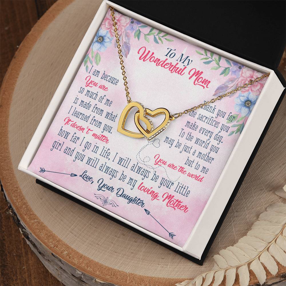 Best Gift For My Wonderful Mom Interlocking Hearts Necklace