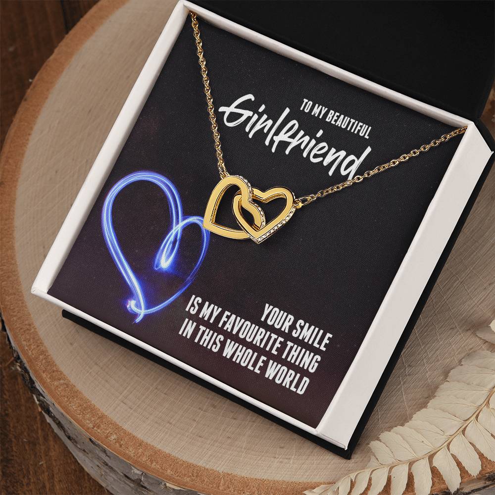 Your Smile Is My Favourite Thing In This Whole Word - Interlocking Hearts Interlocking Hearts Necklace
