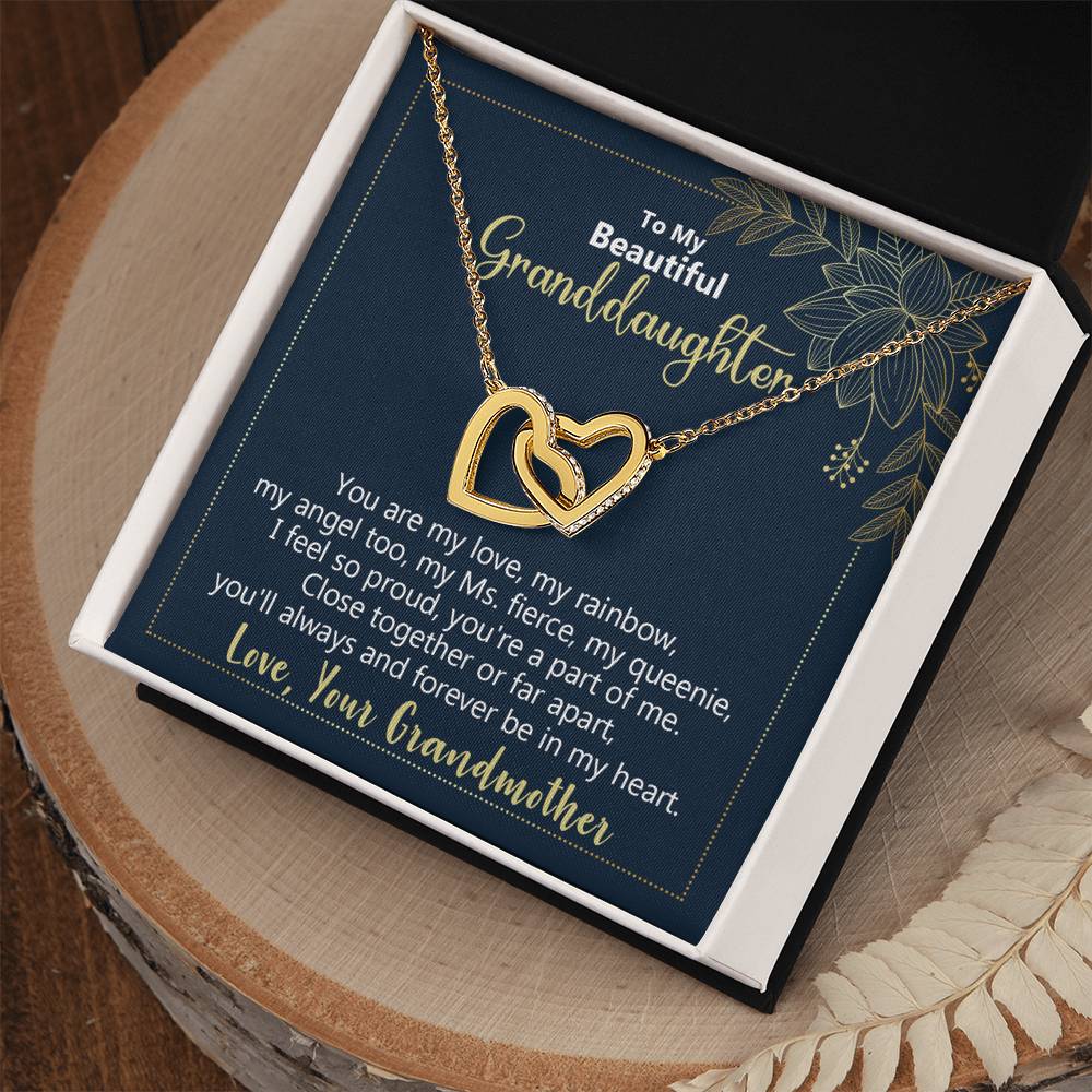 To My Beautiful Granddaughter - You'Ll Always And Forever Be In My Heart - Necklace Interlocking Hearts Necklace