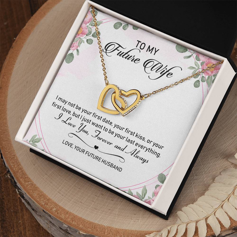 To My Future Wife Interlocking Hearts Necklace Message Card