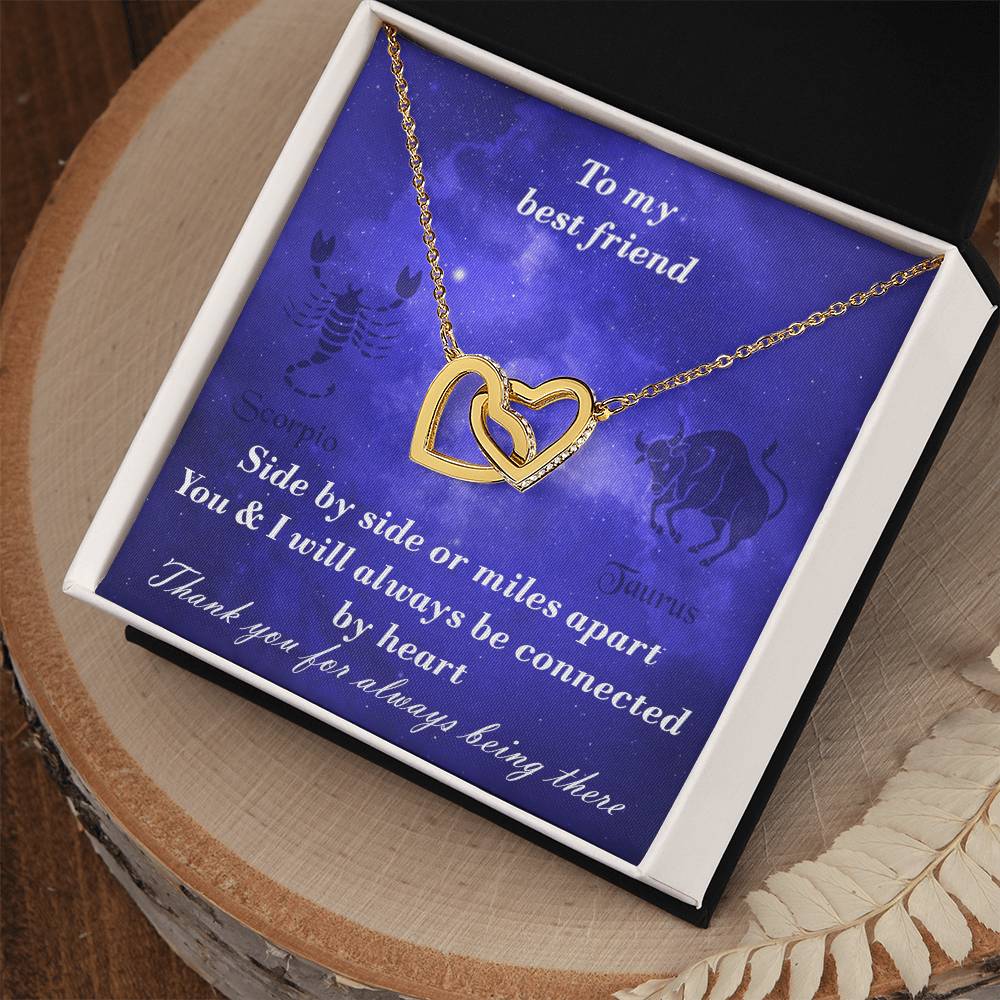 Scorpio To Taurus Best Friend Interlocked Hearts Necklace Interlocking Hearts Necklace
