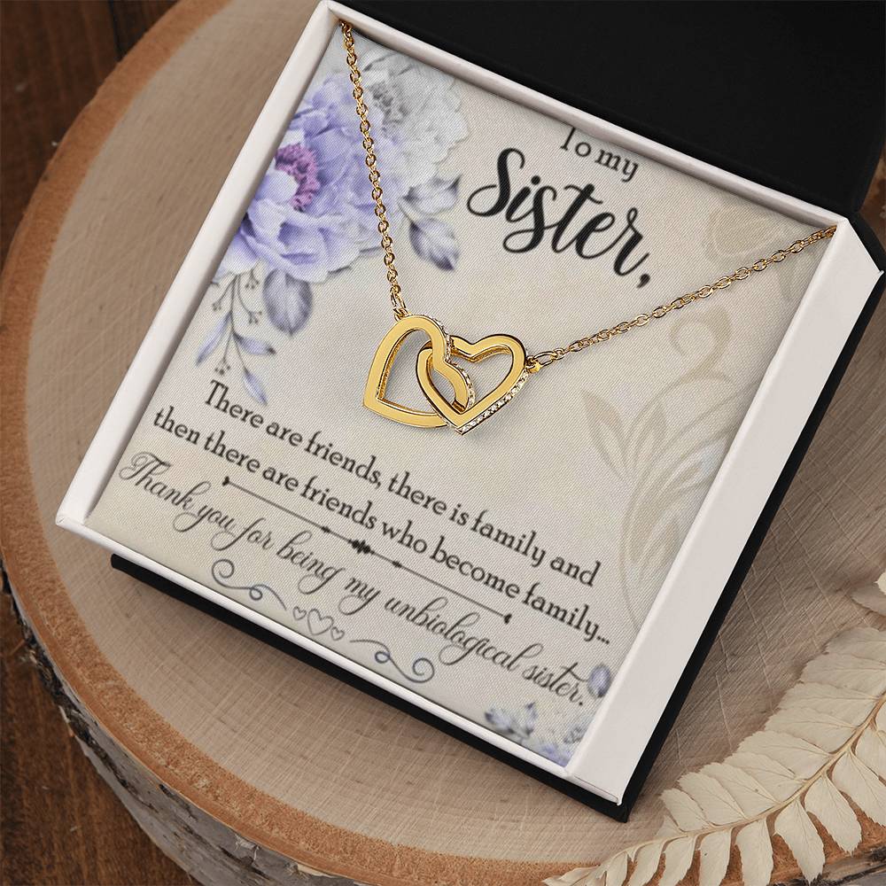 To My Sister Necklace Interlocking Hearts Necklace