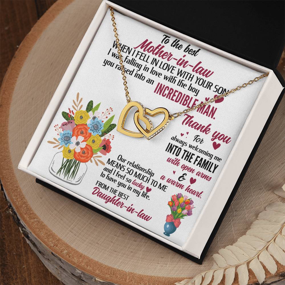 For The Best Mother-In-Law! Interlocking Hearts Necklace