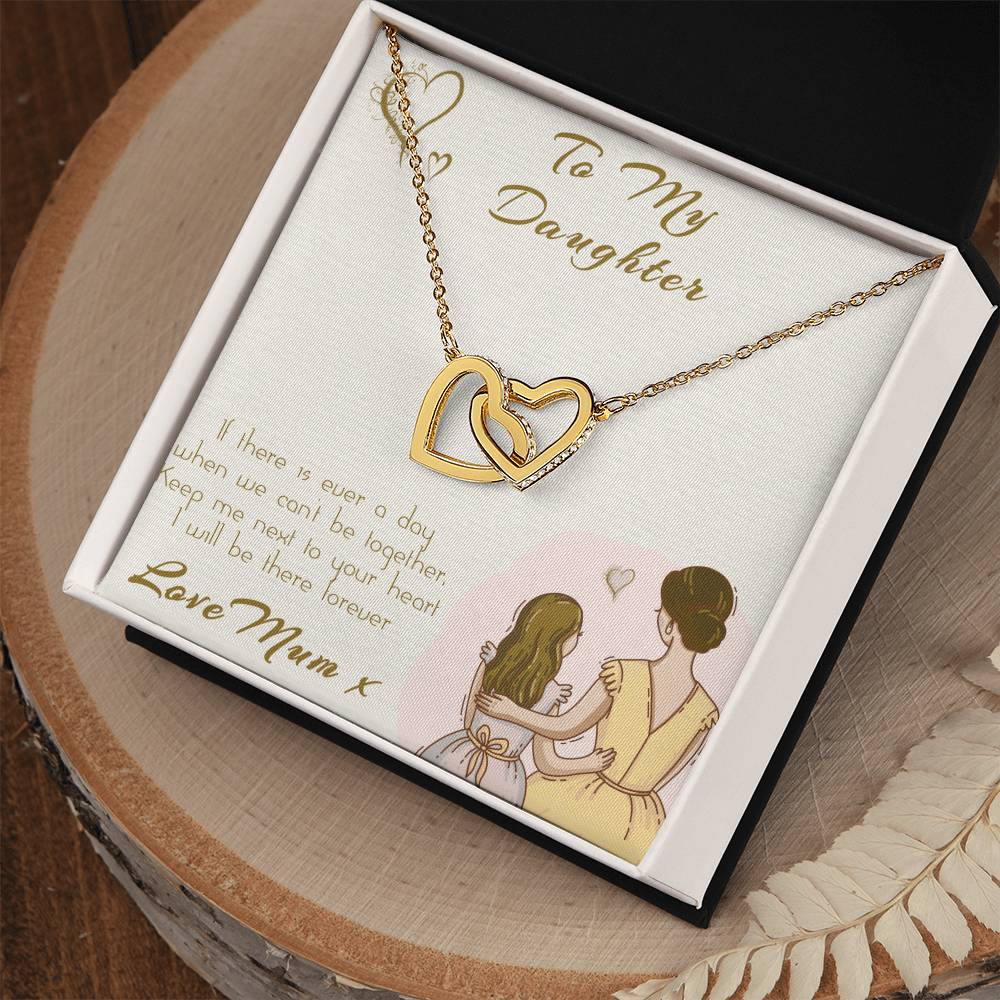 2 Hearts For My Daughter Interlocking Hearts Necklace