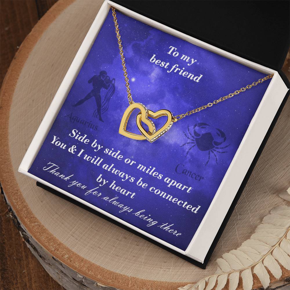 Aquarius To Cancer Best Friend Interlocked Hearts Necklace Interlocking Hearts Necklace
