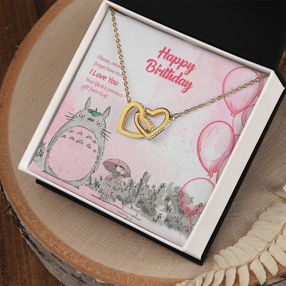 I Love You! You'Re The Precious Gift From God - Interlocking Hearts Necklace