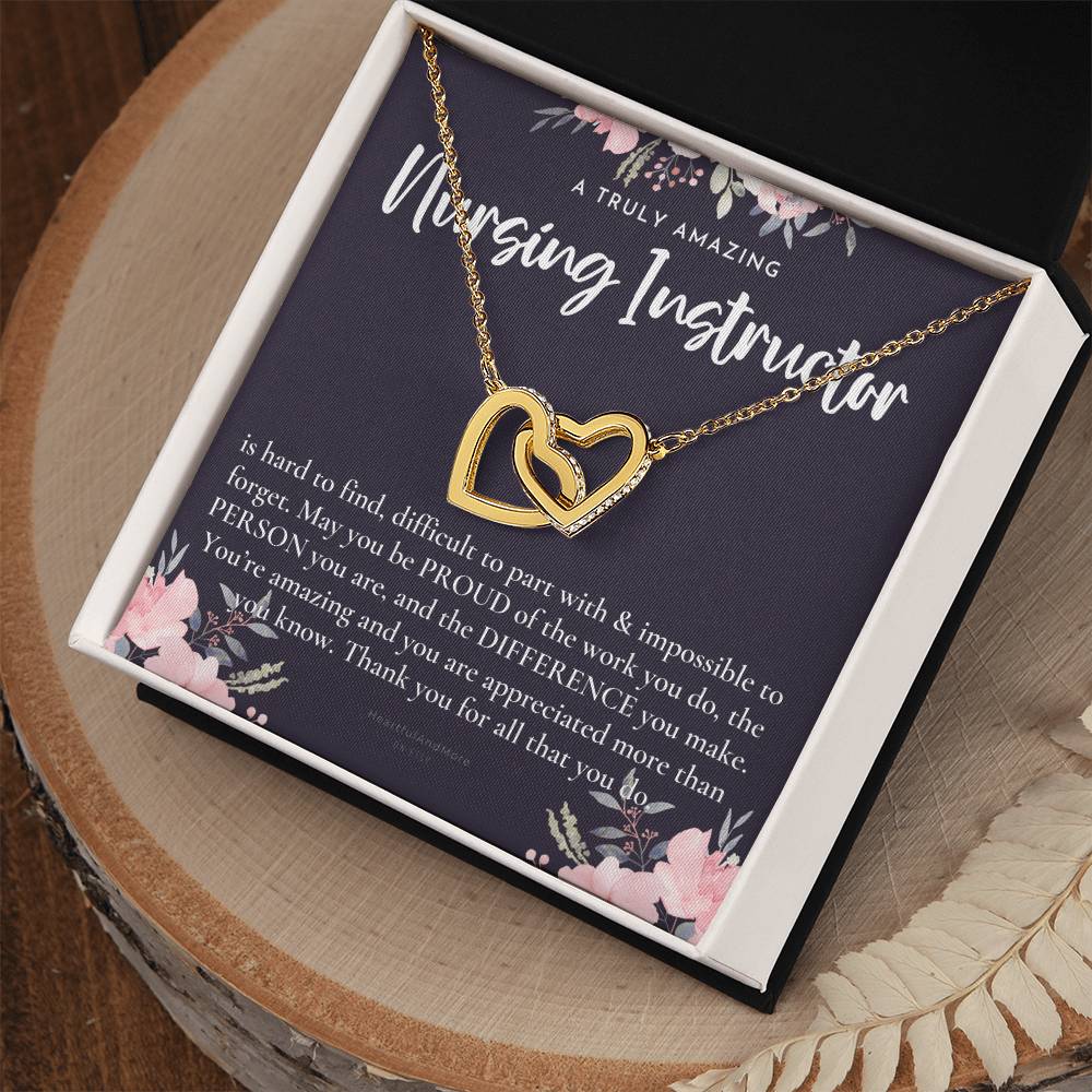 Gift For Nursing Instructor Nursing Instructor Appreciation Gift A Truly Amazing Nursing Instructor Gift Interlocking Hearts Necklace