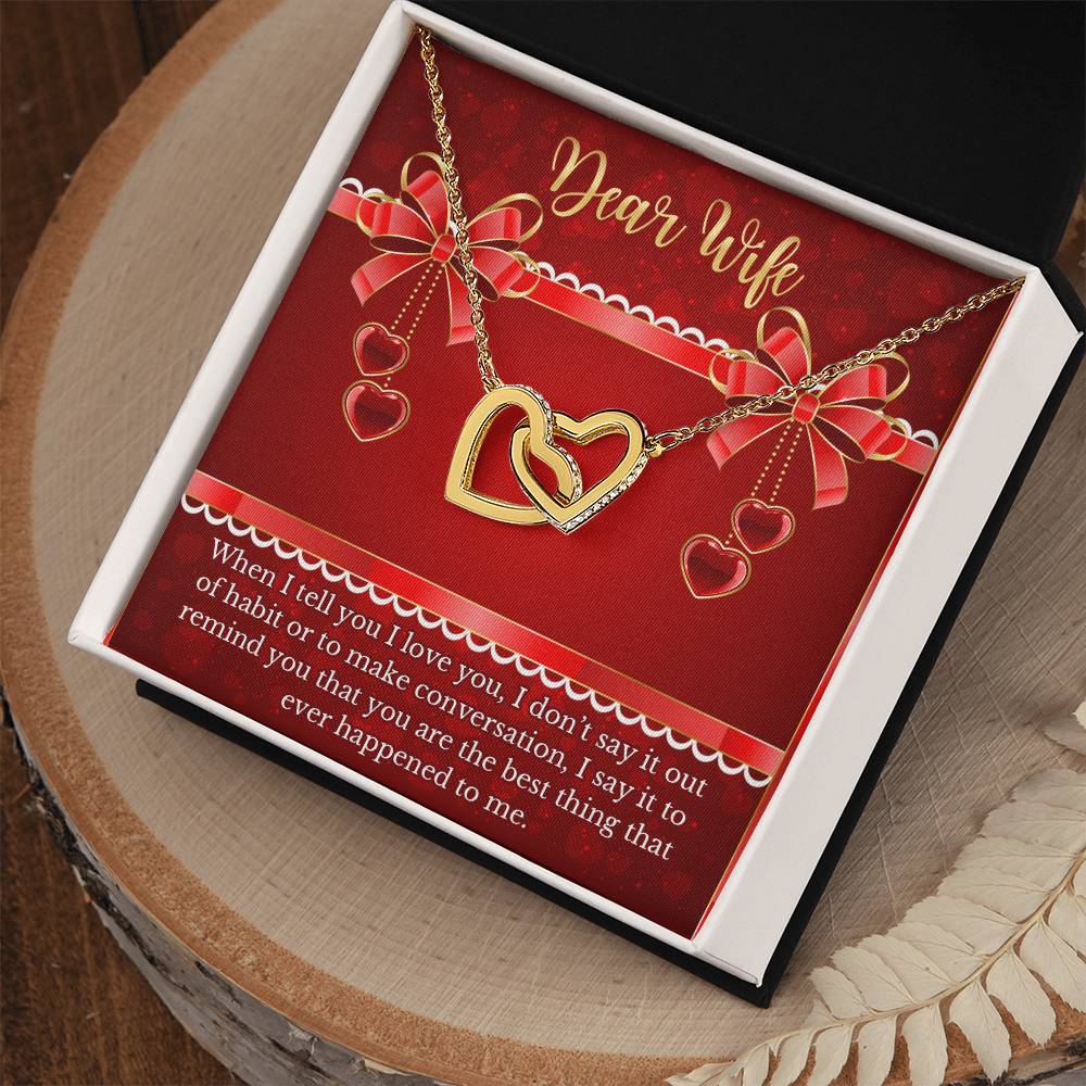 Gift For Wife - Anniversary Gift For Soulmate Interlocking Hearts Necklace