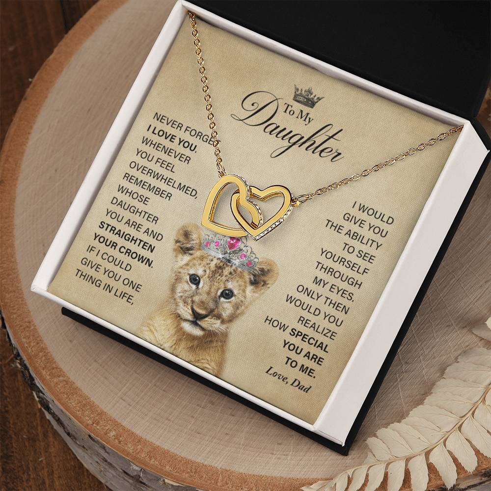 Daughter - How Special You Are To Me- Necklace Interlocking Hearts Necklace