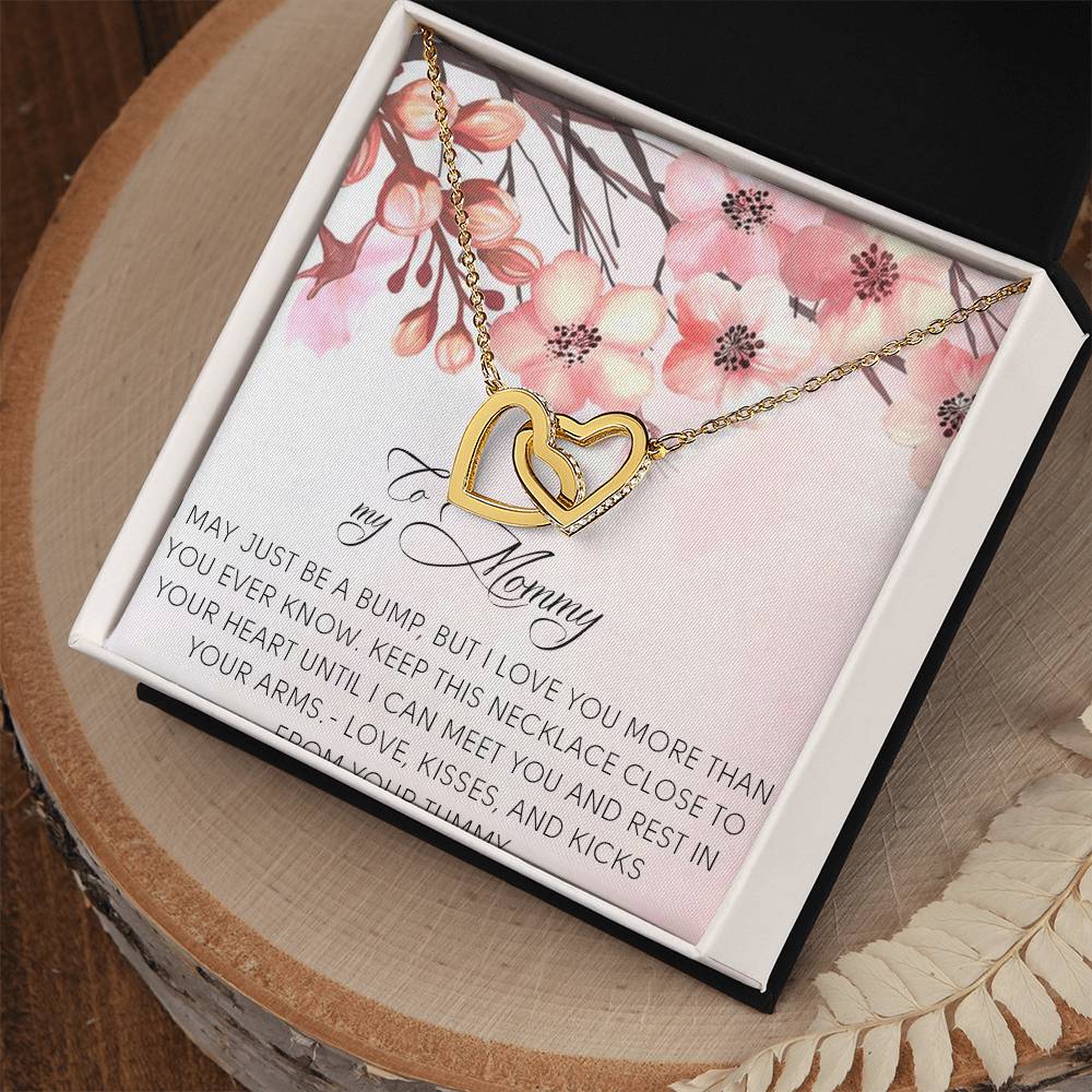 To My Mommy Necklace To My Mommy Message Card Jewelry To My Mom Interlocking Hearts Necklace Necklace For Mom Mommy Birthday Necklace