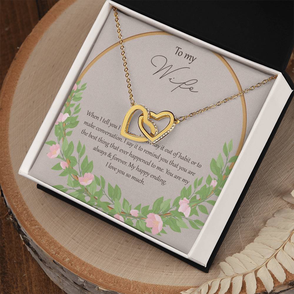 To My Wife When I Fell In Love With You - Daisy Interlocking Hearts Necklace
