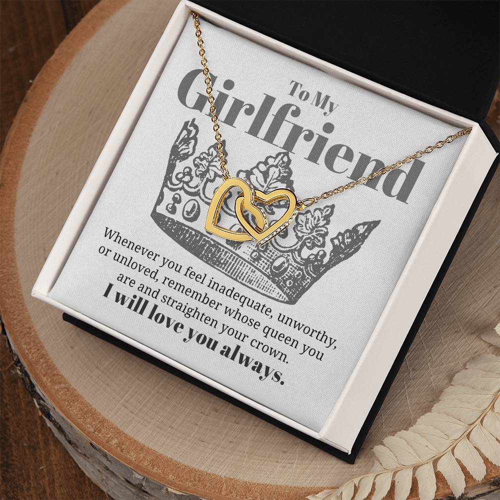 To My Girlfriend Necklace Interlocking Hearts Necklace