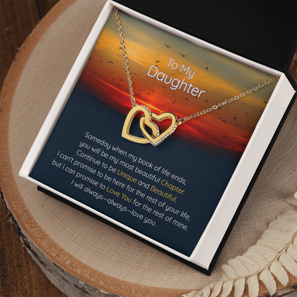 Daughter I Will Always Always Love You - Hearts Necklace Interlocking Hearts Necklace