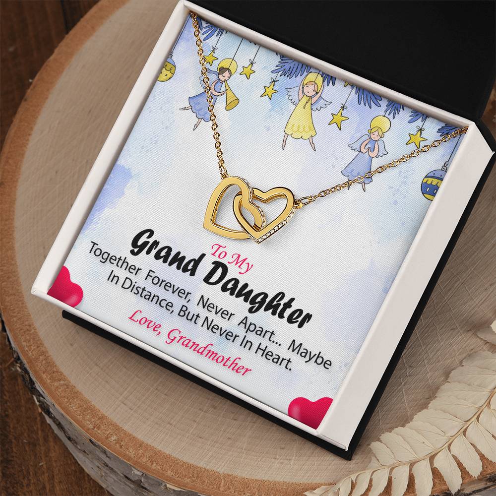 To My Granddaughter - Together Forever Necklace Interlocking Hearts Necklace