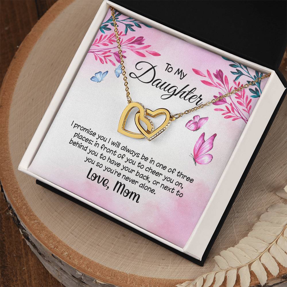 I Promise To Be In One Of The Three Places Hearts Necklace Interlocking Hearts Necklace