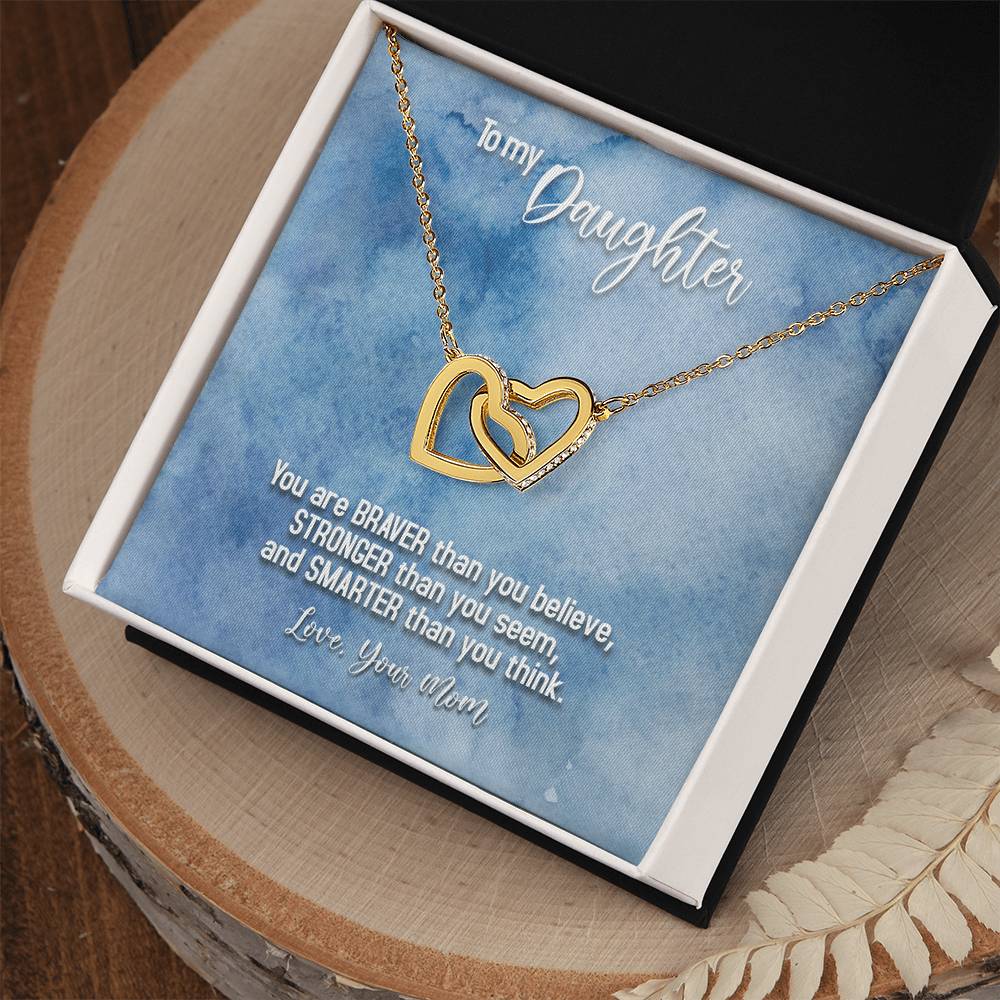 To My Daughter From Mom Interlocking Hearts Necklace Mother To Daughter Gift Birthday Gift To Daughter From Mom Daughter Necklace