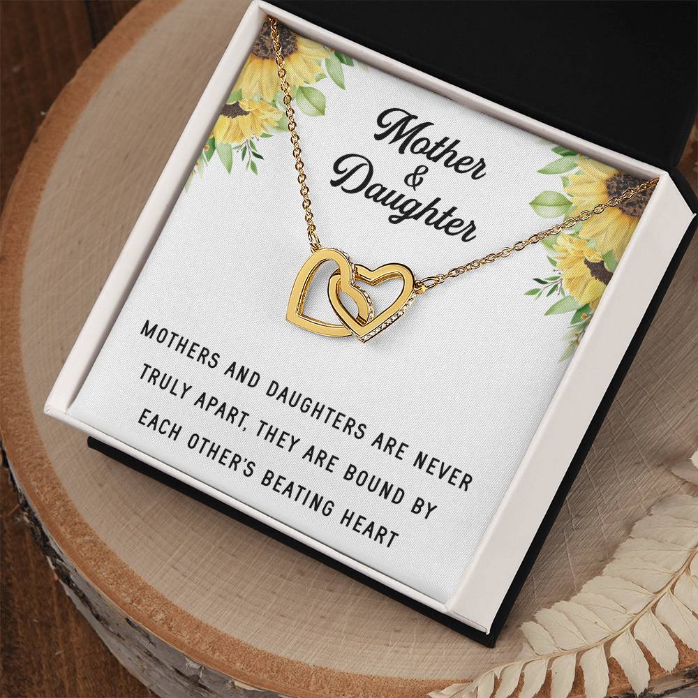 Linked Hearts Necklace For Mother Daughter Gift Minimalist Jewelry Gift For Daughter Mothers Day Sentimental Jewelry Gift For Mom Interlocking Hearts Necklace