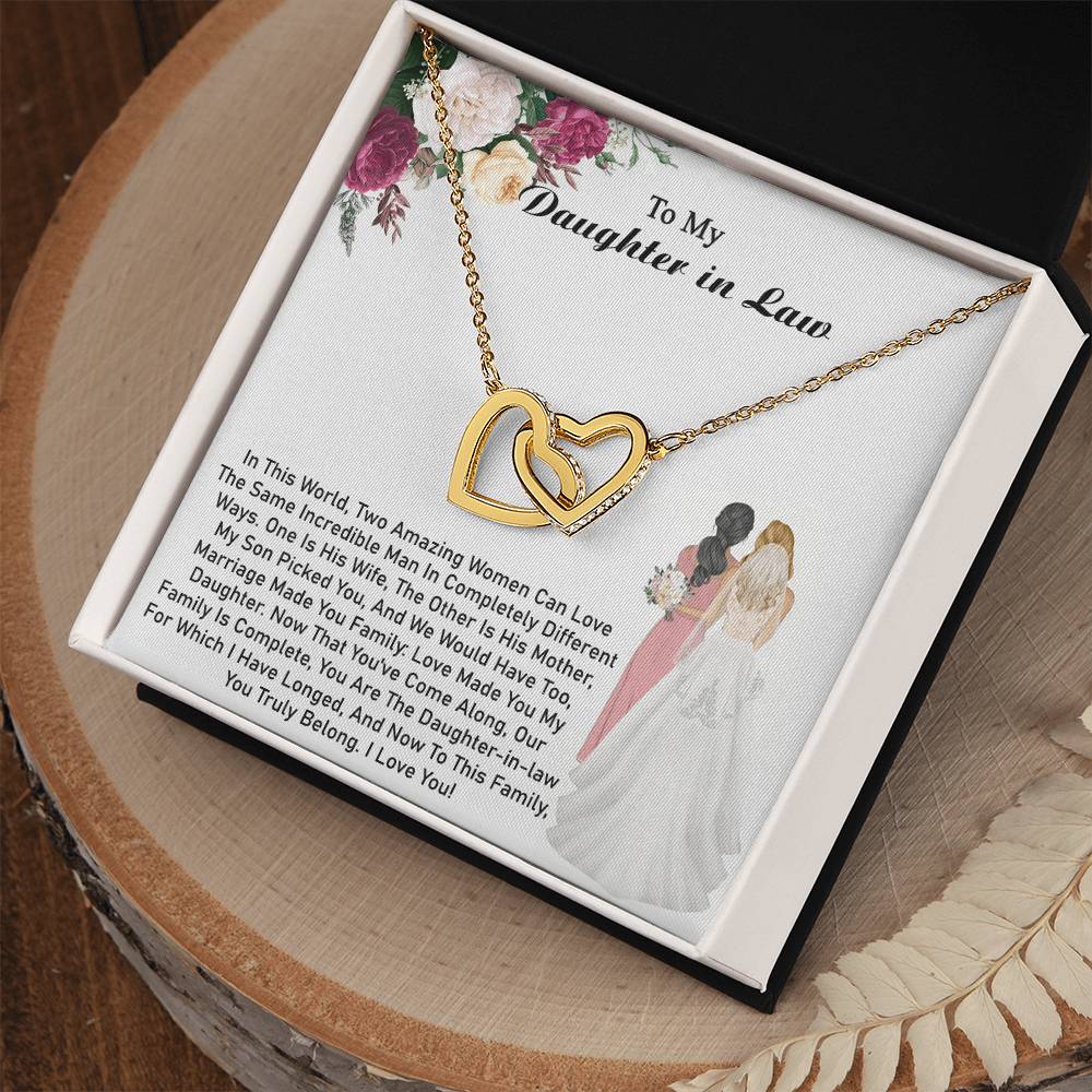 Daughter-In-Law Gift Daughter - Necklace Interlocking Hearts Necklace