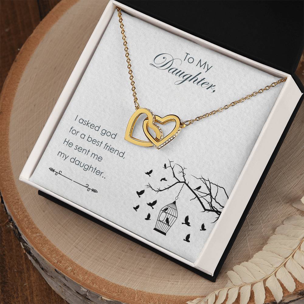 To My Daughter - Interlocking Hearts Necklace3