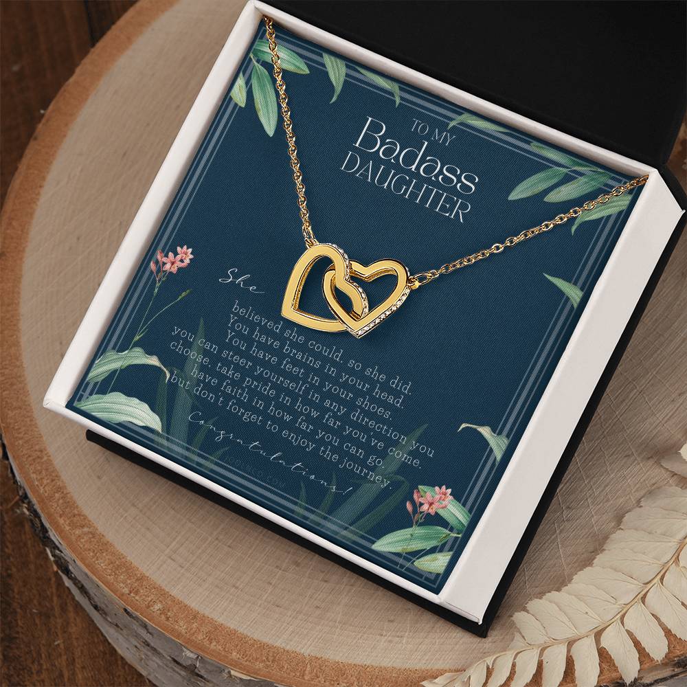 Graduation Gift Necklace For Daughter College Graduation Gift For Her High School Senior Graduation Mba Phd Master Class Of 2021 Interlocking Hearts Necklace