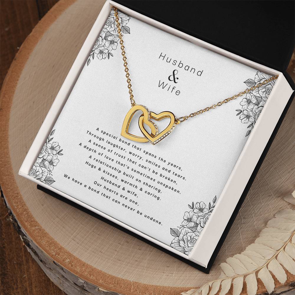 Husband & Wife - An Unbreakable Bond Interlocking Hearts Necklace