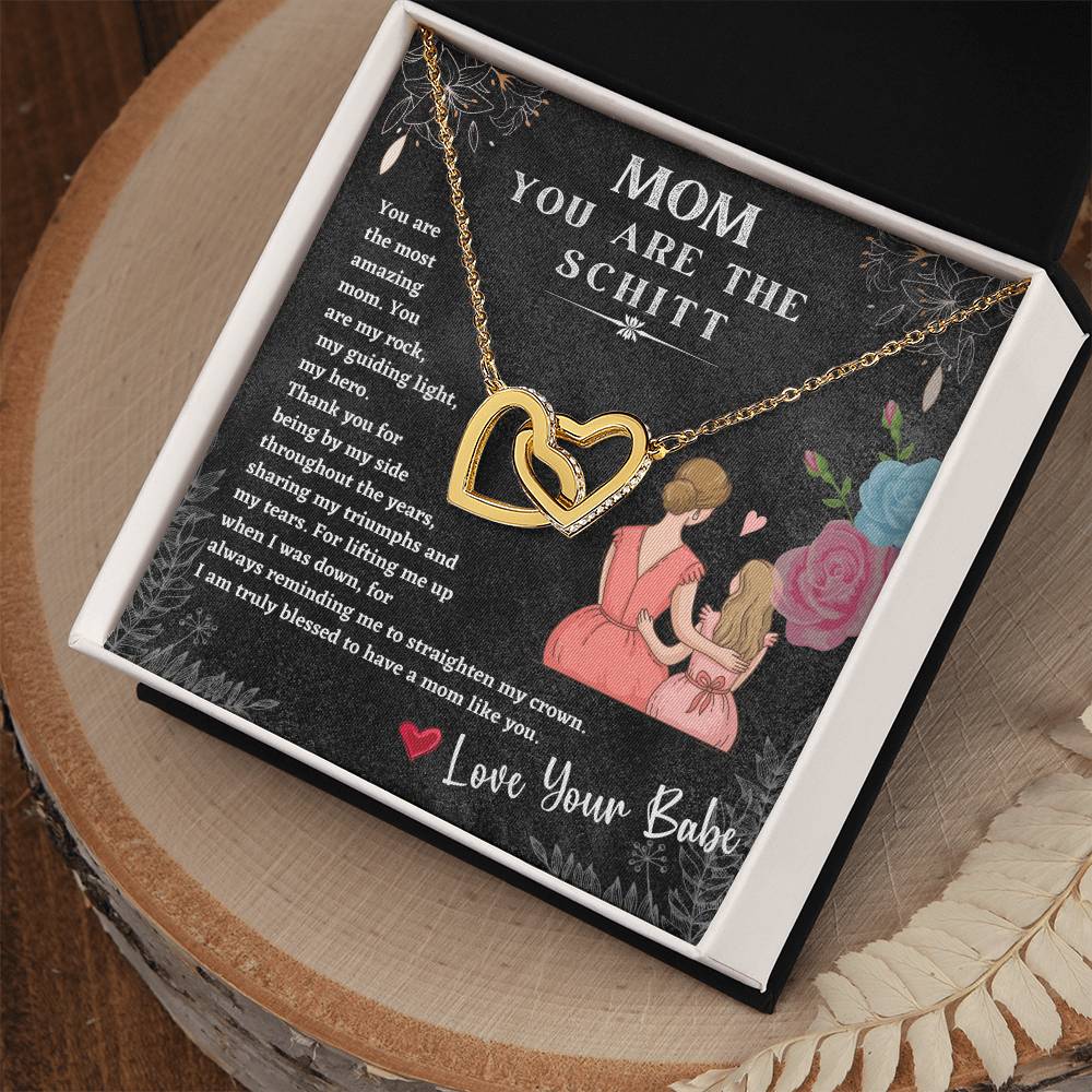 Mom You Are The Schitt! You Are The Most Amazing Mom Mothers Day Gift Neckles Interlocking Hearts Necklace