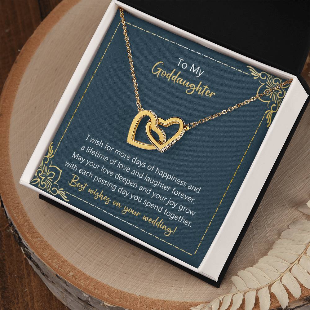 To My Goddaughter May Your Love Deepen Necklace Interlocking Hearts Necklace