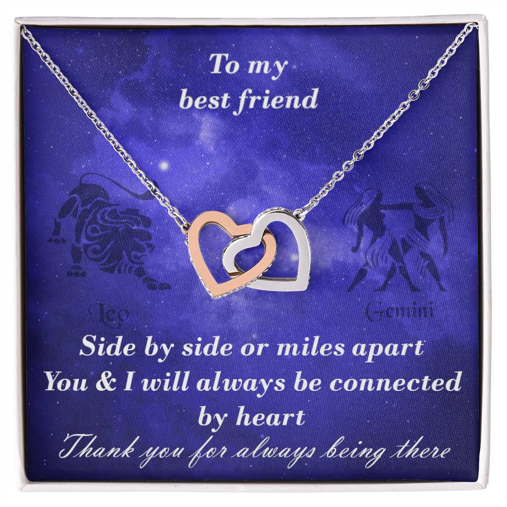 Leo To Gemini Best Friend Interlocked Hearts Necklace Interlocking Hearts Necklace