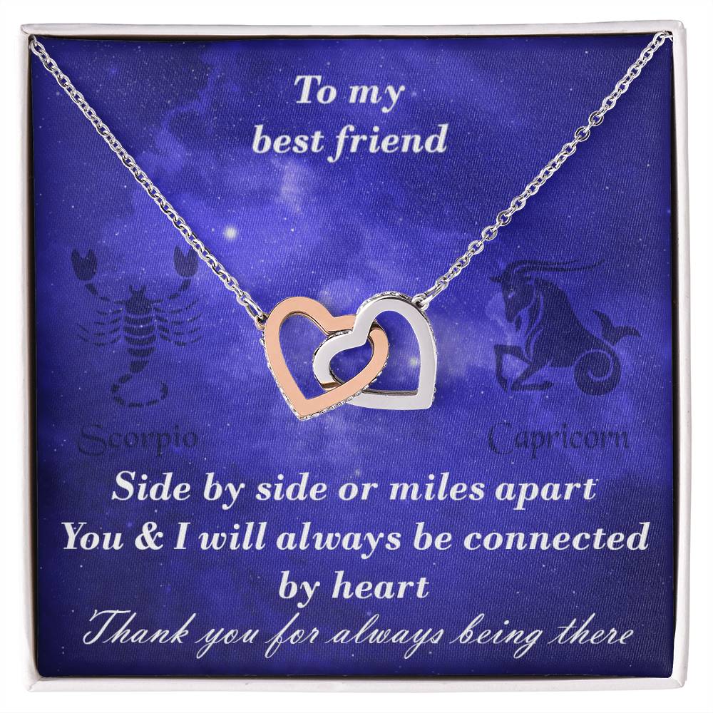 Scorpio To Capricorn Best Friend Interlocked Hearts Necklace Interlocking Hearts Necklace