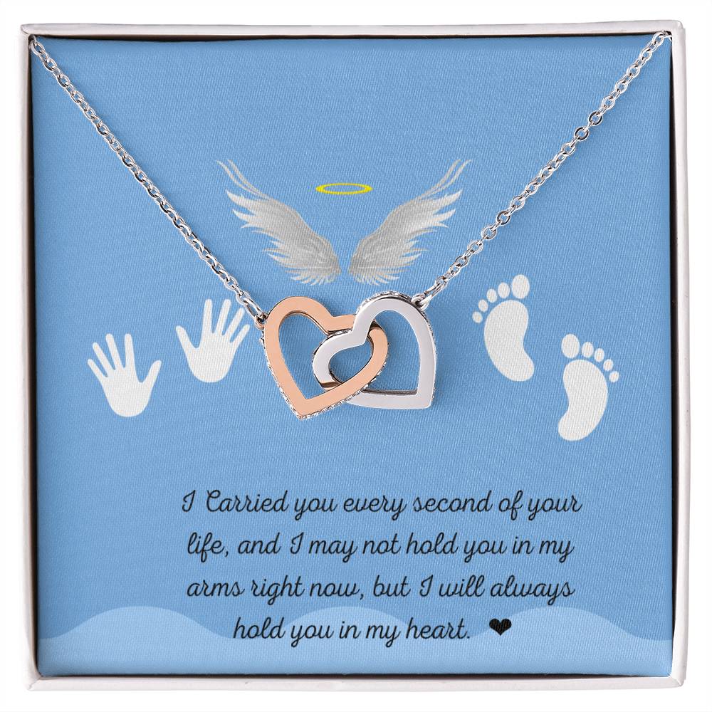 In Memory Of Your Baby Boy Interlocking Hearts Necklace