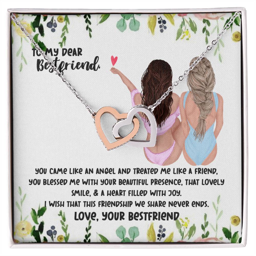 To My Bestfriend Interlocking Necklace Interlocking Hearts Necklace