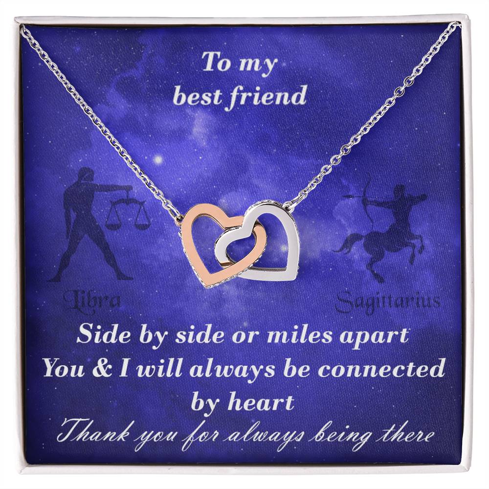 Libra To Sagittarius Best Friend Interlocked Hearts Necklace Interlocking Hearts Necklace