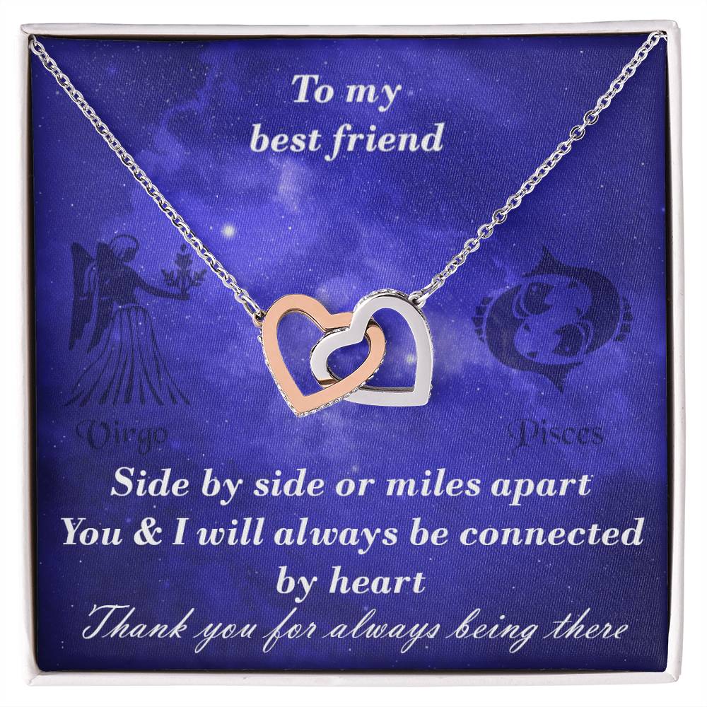 Virgo To Pisces Best Friend Interlocked Hearts Necklace Interlocking Hearts Necklace