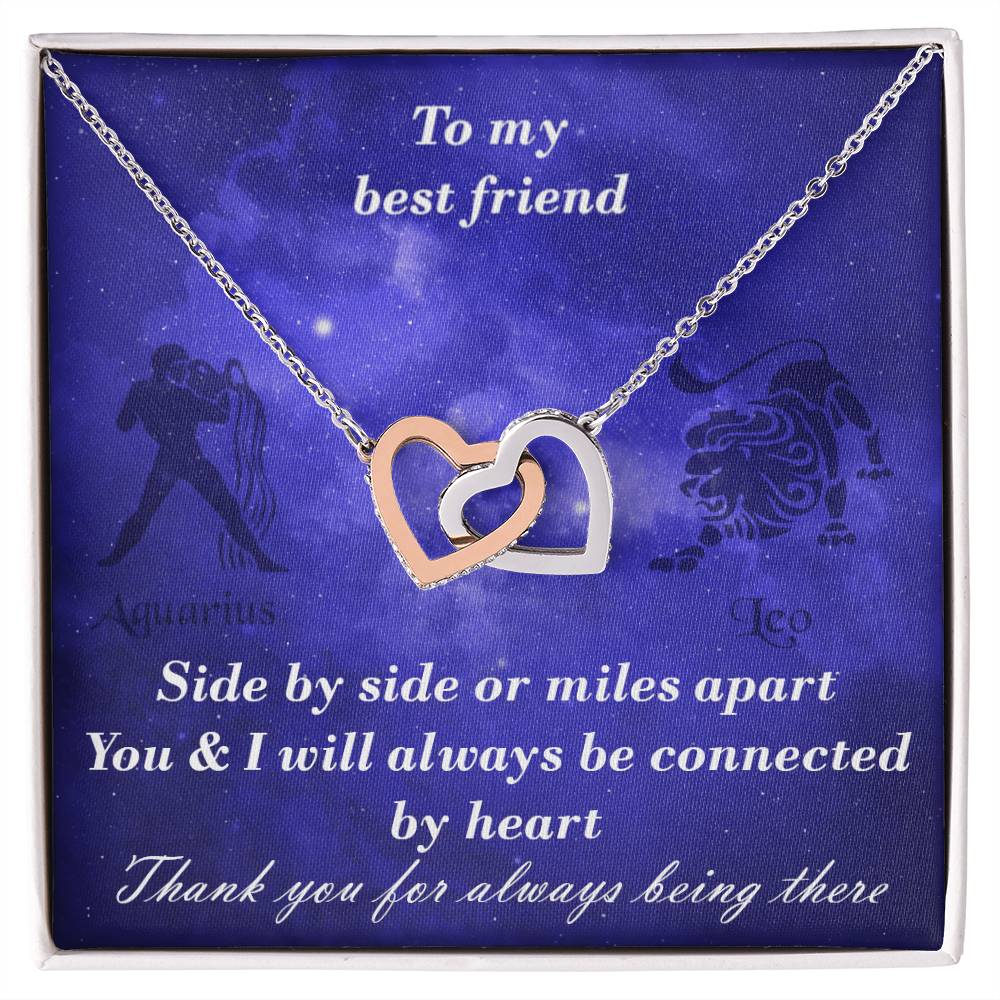 Aquarius To Leo Best Friend Interlocked Hearts Necklace Interlocking Hearts Necklace
