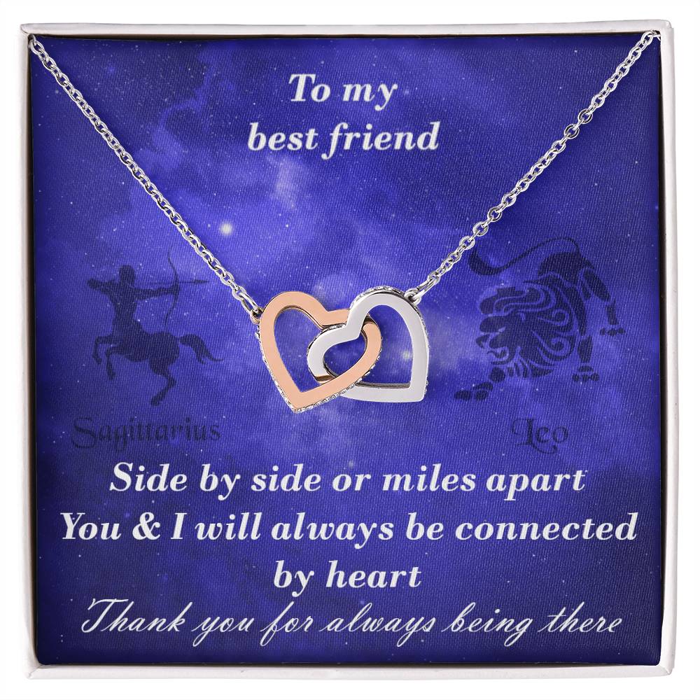 Sagittarius To Leo Best Friend Interlocked Hearts Necklace Interlocking Hearts Necklace