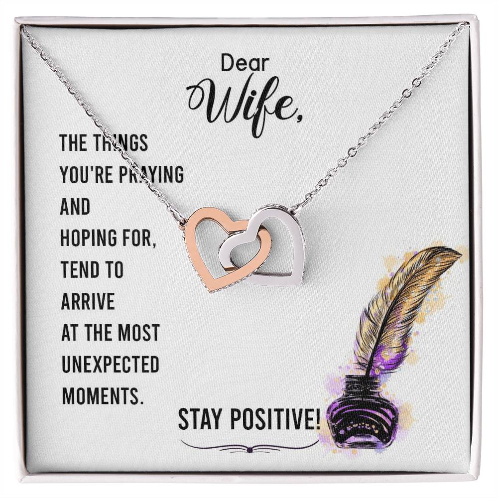 To My Wife Interlocking Hearts Necklace