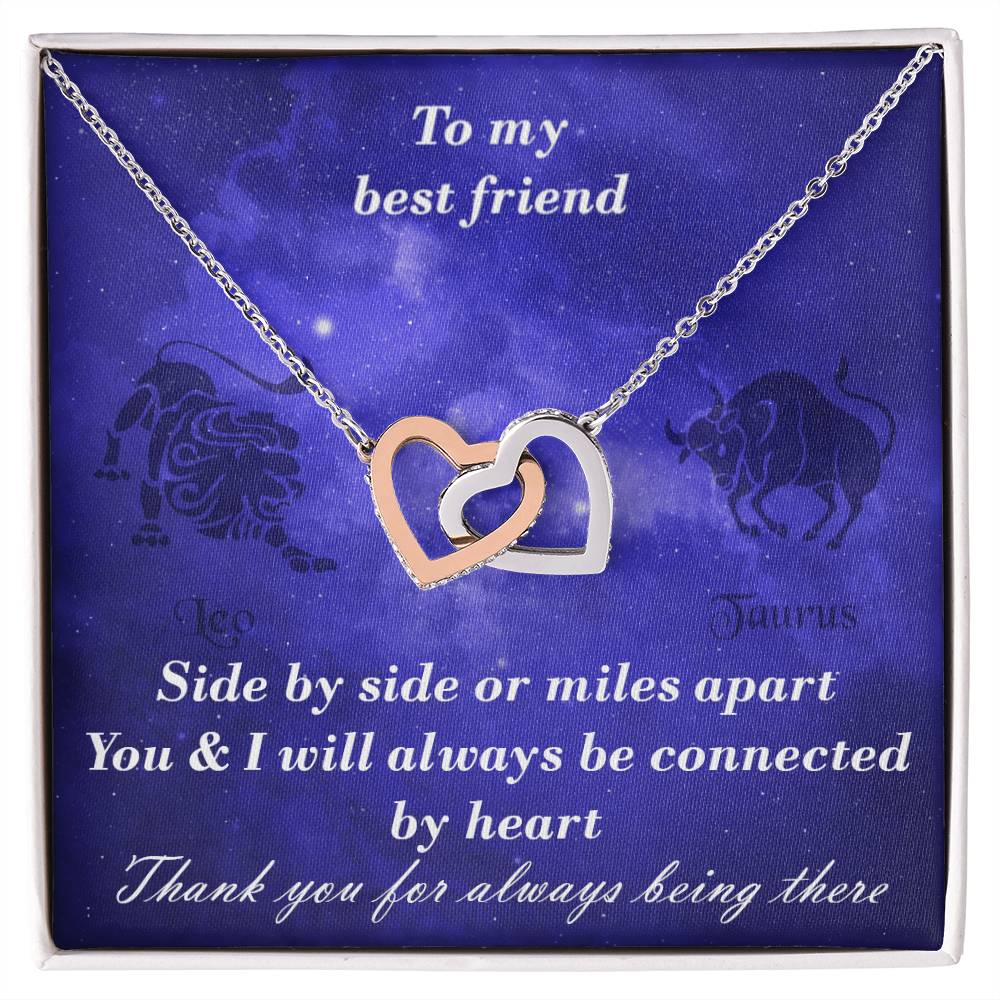 Leo To Taurus Best Friend Interlocked Hearts Necklace Interlocking Hearts Necklace