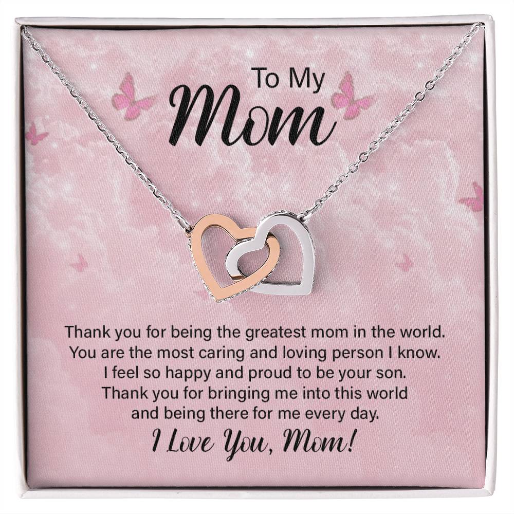 To My Boyfriend'S Mom Lovely Knot Necklace - Christmas Gift For Boyfriends Mom Pendant Necklace Mothers Day Gift For Boyfriends Interlocking Hearts Necklace