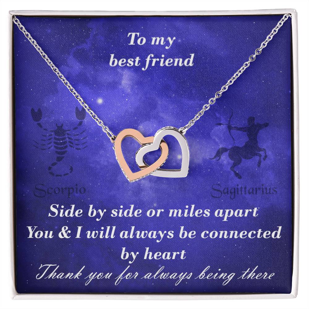 Scorpio To Sagittarius Best Friend Interlocked Hearts Necklace Interlocking Hearts Necklace